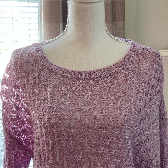 EVRI 1X 3/4 Sleeve Pointelle Sweater NWT - Picture 6 of 11